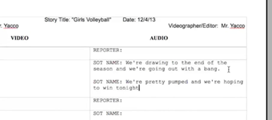 TV News Story Editing Part 3 – Transcript